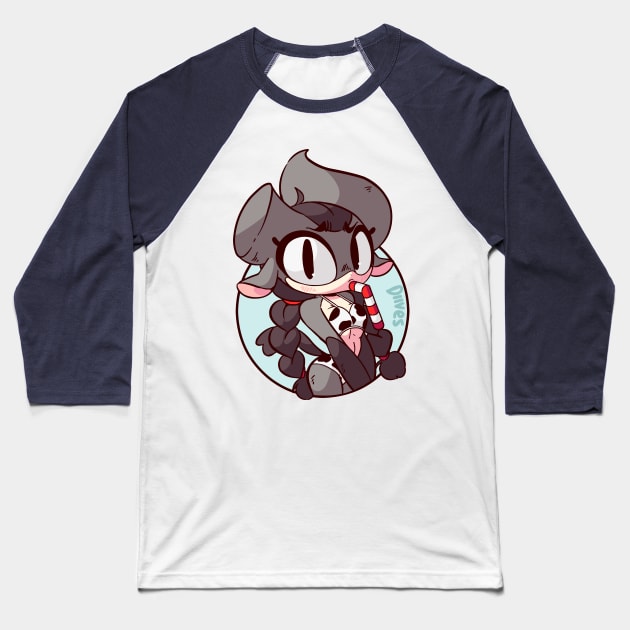 Binggan Cow Suit (FRONT SIDE) Baseball T-Shirt by diives